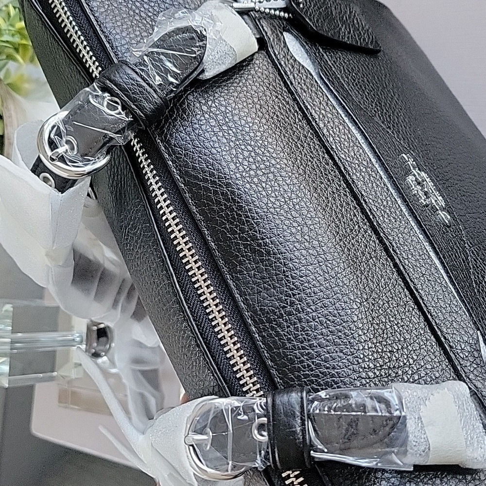 New COACH Black Kleo Leather Carryall Shoulder/Crosdbody Tote - Picture 4 of 13